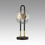 Настольная лампа с черным основанием и золотистым декором Bruno варинант исполнения - 3 | Loft Concept в Сочи