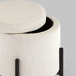 Молочный пуф на черных ножках SANJAY варинант исполнения - 3 | Loft Concept в Сочи