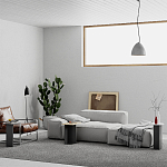 Стол журнальный цвета антрацит из 3-х частей со столешницами в виде геометрических элементов MUND ANTHRACITE варинант исполнения - 2 | Loft Concept в Сочи