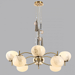 Люстра подвесная с 8-ю шарообразными плафонами из белого стекла с подвесками из камня и кисточками Agatelle варинант исполнения - 4 | Loft Concept в Сочи