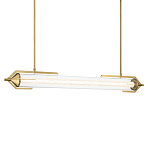 Подвесной светильник линейный золотого цвета с длинной цилиндрической стеклянной трубкой Eurofase варинант исполнения - 1 | Loft Concept в Сочи