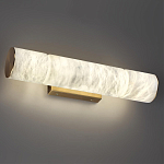 Бра с цилиндрическим плафоном из белого алебастра на прямоугольном основании Латунь Cryptocrystalline Stone варинант исполнения - 2 | Loft Concept в Сочи