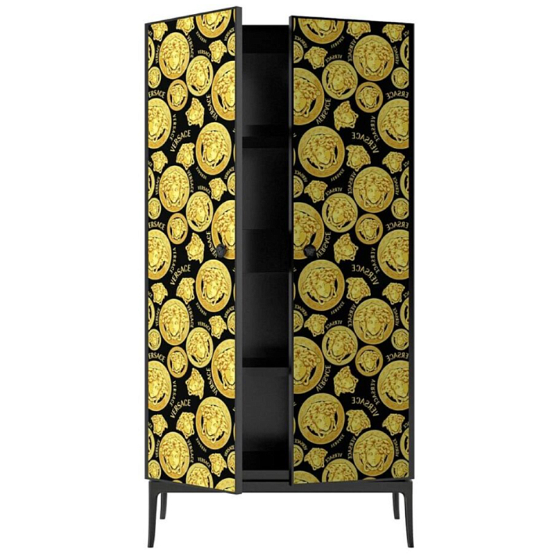 Stiletto Cabinet Barocco Medusa Бежевый Черный матовый Золотой в Сочи | Loft Concept 