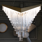 Люстра золотого цвета в форме галочки с каскадом длинных прозрачных трубок Eurofase варинант исполнения - 13 | Loft Concept в Сочи