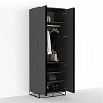 Двухдверный шкаф цвета графит Strict Lines варинант исполнения - 3 | Loft Concept в Сочи