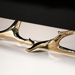 Дизайнерский комод чёрный глянцевый с основанием в виде золотых ветвей Meta Credenza  варинант исполнения - 2 | Loft Concept в Сочи