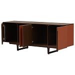 Комод с декором из кожи Orange Leather Chest of Drawers варинант исполнения - 3 | Loft Concept в Сочи