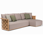 Дизайнерский уличный диван из массива дерева с плетеной спинкой PALINFRASCA Sofa варинант исполнения - 1 | Loft Concept в Сочи