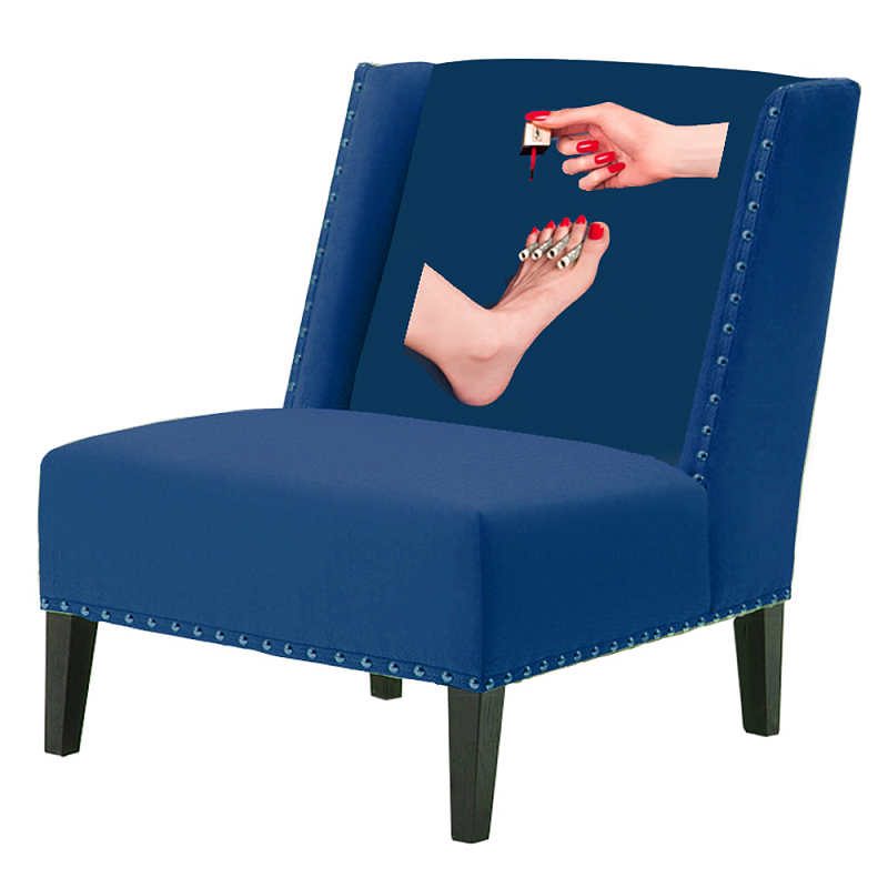 FUN Armchair "Pedicure" Blue Дизайнерское кресло с цветным принтом Сапфирово-синий в Сочи | Loft Concept 