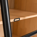 Книжный шкаф из массива сосны с металлической лестницей Burton Wood Cabinet варинант исполнения - 6 | Loft Concept в Сочи