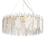 Люстра круглая с прозрачными стержнями разной длины Textured Glass Chandelier варинант исполнения - 1 | Loft Concept в Сочи