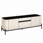 ТВ-тумба белая с чёрной столешницей с 2-мя дверками и ящиком San Marco варинант исполнения - 1 | Loft Concept в Сочи