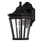 Настенный фонарь черного цвета с прозрачными стеклянным плафоном Feiss варинант исполнения - 6 | Loft Concept в Сочи