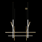 Люстра с 8-ю пересекающимися цилиндрическими плафонами на тонких тросах Trumpet tube варинант исполнения - 5 | Loft Concept в Сочи