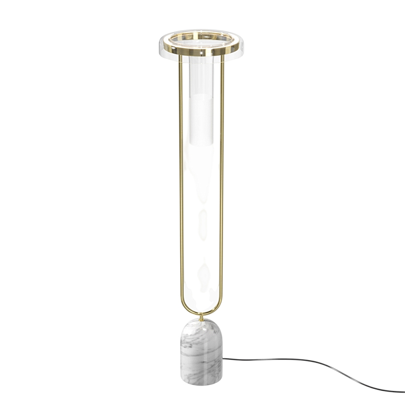 Напольный торшер светодионый Ikebana 3000К 24Вт Латунь Прозрачный в Сочи | Loft Concept 