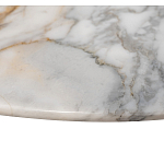Столик журнальный с круглой мраморной столешницей на трех опорах Marble Stone Drawing варинант исполнения - 4 | Loft Concept в Сочи