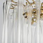 Люстра подвесная круглая в виде ветвей деревьев бронзового цвета с прозрачными подвесками-каплями Droplet Chandelier варинант исполнения - 5 | Loft Concept в Сочи