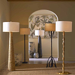 Торшер с фактурным массивным корпусом и тканевым цилиндрическим абажуром Textured Monolith варинант исполнения - 5 | Loft Concept в Сочи