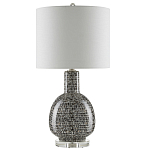 Настольная лампа с корпусом в форме амфоры и тканевым абажуром Warmth of Light варинант исполнения - 3 | Loft Concept в Сочи