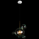 Подвесной светильник с прозрачными бирюзовыми стеклянными шарами и золотыми деталями Диаметр 43 Giopato & Coombes варинант исполнения - 2 | Loft Concept в Сочи