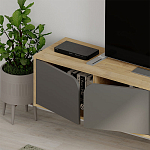 ТВ-тумба подвесная цвета древесины с 4-мя темно-серыми дверцами SPARK TV STAND OAK ANTHRACITE варинант исполнения - 4 | Loft Concept в Сочи