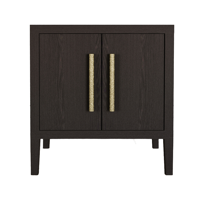 Тумбочка Primo с дверцами шпон темный орех Темный дуб Золотой в Сочи | Loft Concept 
