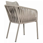 Стул серо-бежевый с декоративным плетением на спинке и подлокотниках Chair Weave варинант исполнения - 3 | Loft Concept в Сочи