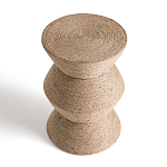 Приставной стол с отделкой из джута Juti D30 см варинант исполнения - 3 | Loft Concept в Сочи