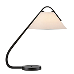 Настольная лампа с черным каркасом и белым тканевым абажуром в форме конуса Stylish Solution варинант исполнения - 3 | Loft Concept в Сочи