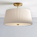 Потолочный светильник с белым плиссированным абажуром Ganglion варинант исполнения - 2 | Loft Concept в Сочи