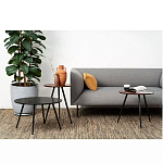 Кофейный столик с круглой столешницей на 3-х черных ножках Laconic Stylish Design варинант исполнения - 2 | Loft Concept в Сочи