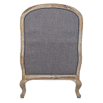 Кресло с пуфом с мягкой обивкой из льна Edward Armchair grey варинант исполнения - 3 | Loft Concept в Сочи