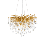 Люстра подвесная с прозрачными стеклянными подвесками в форме капель Диаметр 60 см Droplet Chandelier варинант исполнения - 6 | Loft Concept в Сочи