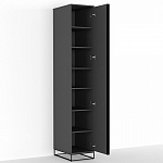 Шкаф-пенал с зеркальной дверцей и фасадом цвета графит Strict Lines варинант исполнения - 3 | Loft Concept в Сочи