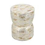 Приставной столик с мозаичным рисунком из раковин устриц Bone Inlay варинант исполнения - 4 | Loft Concept в Сочи