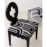 Дизайнерский стул с круглой деревянной спинкой Black and White Clover варинант исполнения - 7 | Loft Concept в Сочи