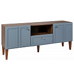 ТВ-тумба серая из массива бука с 2-мя дверками и ящиком Wenge Light варинант исполнения - 1 | Loft Concept в Сочи