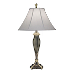 Настольная лампа с белым тканевым абажуром в форме колокола Stiffel варинант исполнения - 1 | Loft Concept в Сочи