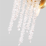 Бра с хрустальными прозрачными подвесками и круглым основанием золотого цвета FAIRYTREE Light варинант исполнения - 4 | Loft Concept в Сочи