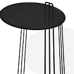 Стол журнальный круглый с серой столешницей из стекла на 4-х черных ножках Gray and Gold Marble варинант исполнения - 3 | Loft Concept в Сочи