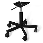 Стул с мягкой розовой обивкой из велюра и подъемно-поворотным механизмом на черных колесиках Harper Pink варинант исполнения - 4 | Loft Concept в Сочи