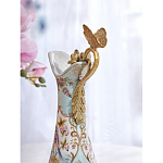 Кувшин с цветочным рисунком и бронзовой ручкой Blue Garden варинант исполнения - 5 | Loft Concept в Сочи