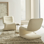 Кресло изогнутое с обивкой из ткани букле Smooth Bend Boucle Chair варинант исполнения - 7 | Loft Concept в Сочи