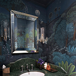 Обои ручная роспись Phuljhari Original colourway on Empire Blue dyed silk варинант исполнения - 1 | Loft Concept в Сочи