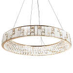 Кольцевая люстра с декором из мрамора и хрусталя Dione Ring Marble Crystal Chandelier варинант исполнения - 1 | Loft Concept в Сочи