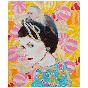 Картина Coco Chanel with Capuchin Monkey