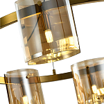 Люстра светодиодная с 8-ю цилиндрическими плафонами янтарного цвета из стекла и стали Andrea Сhandelier Amber варинант исполнения - 4 | Loft Concept в Сочи