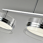 Люстра светодиодная с 4-мя круглыми прозрачными плафонами цилиндрической формы из акрила и стекла с пультом для регулировки света Glass Lamp Chromium варинант исполнения - 3 | Loft Concept в Сочи