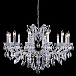 Люстра подвесная с 12-ю лампочками и прозрачными хрустальными подвесками на хромированном основании Crystal lamps варинант исполнения - 1 | Loft Concept в Сочи