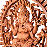 Панно из дерева круглое Ганеша Panel With Animals варинант исполнения - 2 | Loft Concept в Сочи